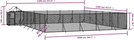 vidaXL Parc Metalic Pentru Câini 1200x400x250 cm Argintiu