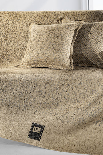 Guy Laroche Matis Armchair Throw 2 Sides Chenille 180x150cm Natural