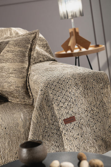 Guy Laroche Nobel Armchair Throw Chenille 180x150cm Natural