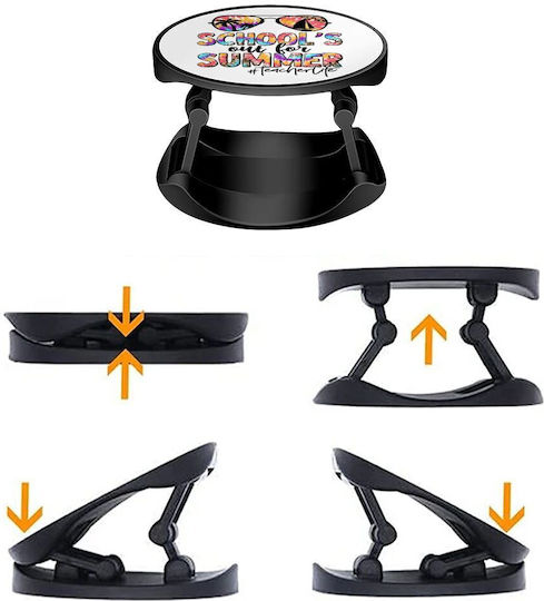 Koupakoupa Pop Socket for Mobile Phone School's Out Summer Teacher Life Phone Holders Stand Stand Mobile Hand Grip Base Black