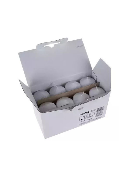 Iso Trade Διακοσμητικό Κερί Λευκό 1285gr 8τμχ