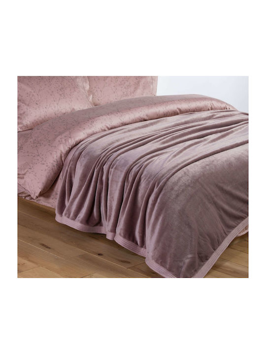 Nef-Nef Homeware Velosso Decke Samt Überdoppel 230x240cm. Pink