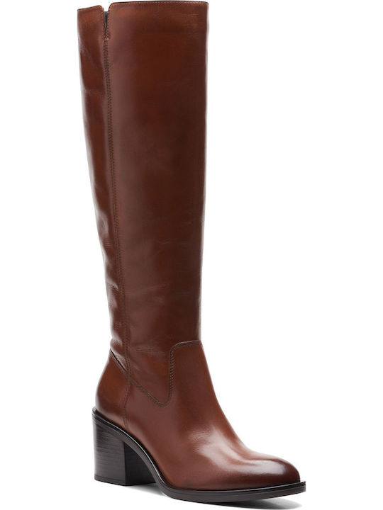 Clarks Valvestino Hi Leather Women's Tabac Brown Boots Clarks Valvestino Hi Leather Women's Tabac Brown Boots