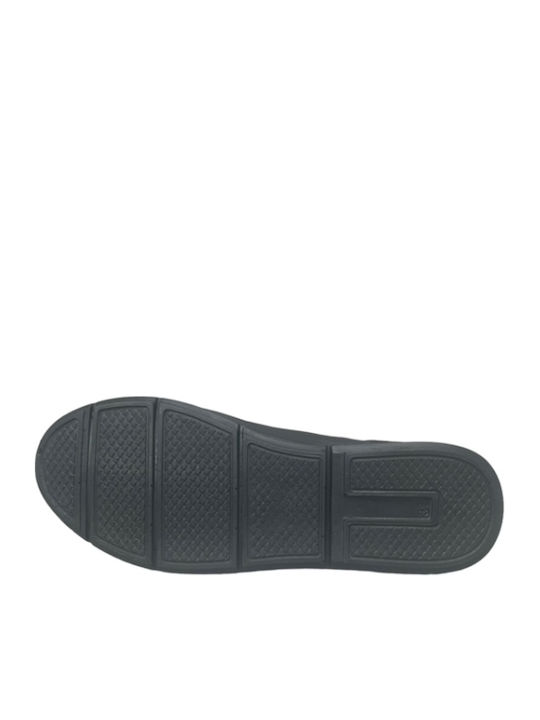 Leather Women's Moccasins in Black Color