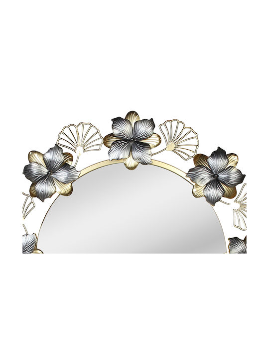 Keskor Wall Mirror with Gold Metallic Frame Diameter 70cm 1pcs