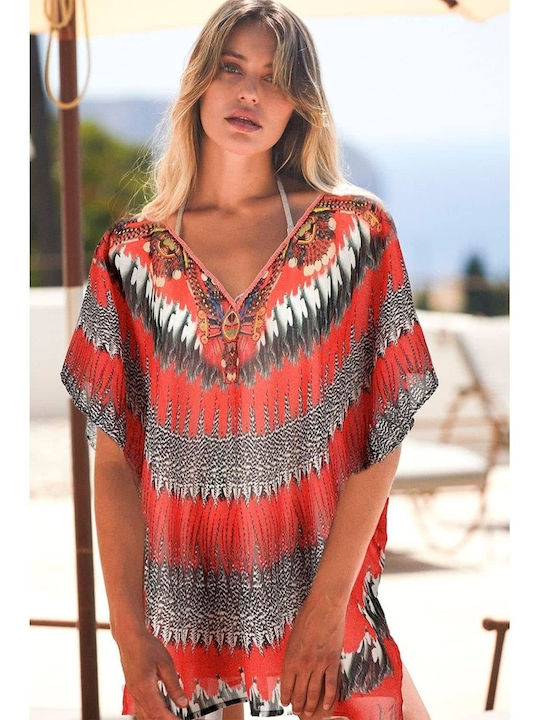 Admas Damen Kaftan Strand Mehrfarbig