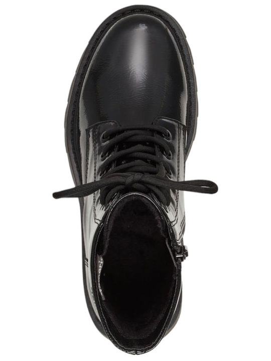 Stiefeletten Damen aus Lackleder Schwarz