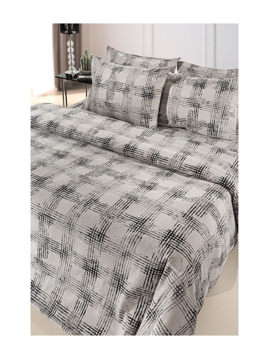 Guy Laroche Duvet Cover Set Flannel Queen with 2 Pillowcases 225x245 Flannel Mezzo Natural