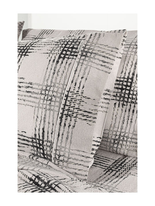 Guy Laroche Duvet Cover Set Flannel Queen with 2 Pillowcases 225x245 Flannel Mezzo Natural