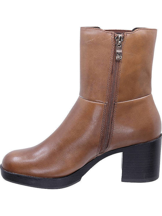 Leder Stiefeletten Damen Braun