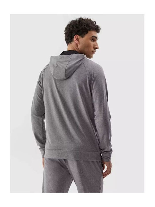 4F Men's Sweatshirt Jacket with Hood Gray