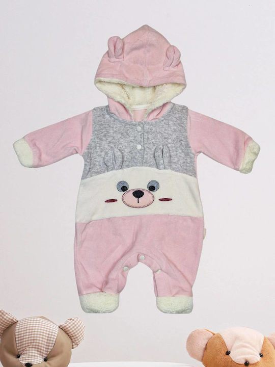 NehadBaby Set Baby Strampler Samt Rosa