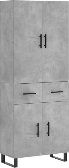 Ντουλάπα Γραφείου Ξύλινη Γκρι 69.5x34x180cm Ντουλάπα Γραφείου Ξύλινη Γκρι 69.5x34x180cm