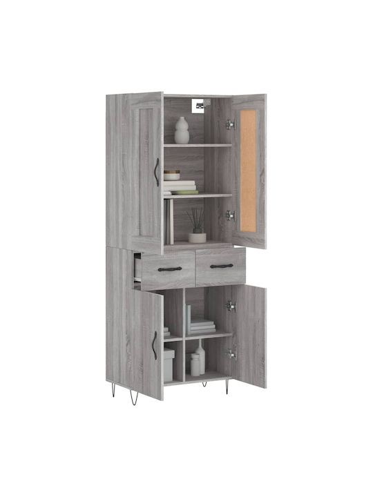 Office Storage Chipboard Closet Grey L69.5xW34xH180cm