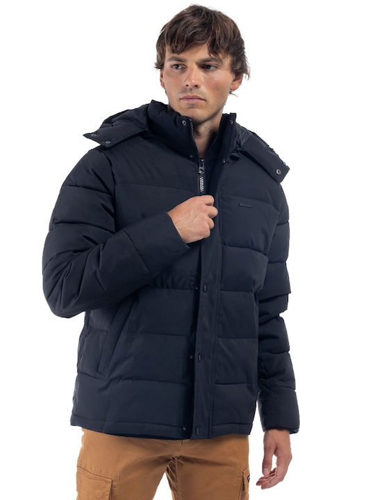 District75 Men's Winter Puffer Jacket Black