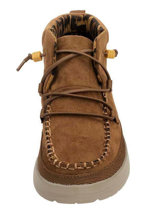 Leather Women's Ankle Boots Tabac Brown