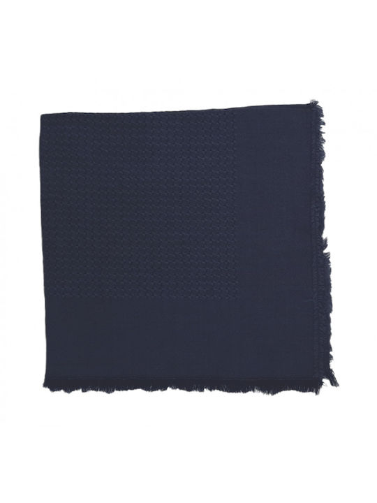 Eșarfă de cap tricotată 70x70 carouri gri-negru