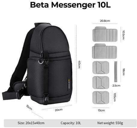 K&F Concept Camera Sling Bag Beta Black
