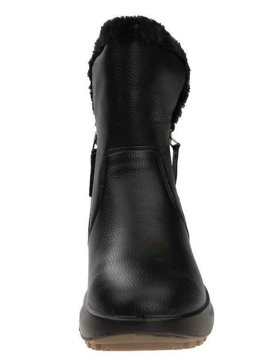 Women's Ankle Boots with Fur Black
