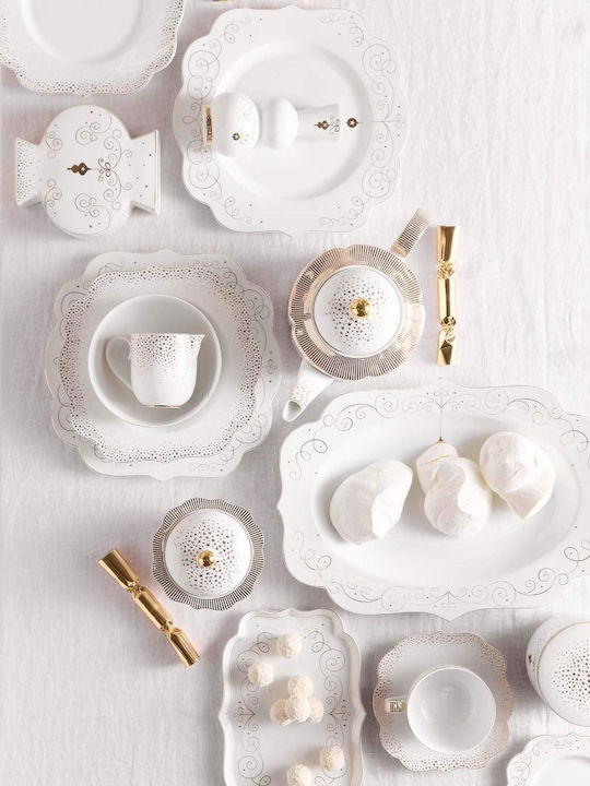 PiP Studio Royal Winter Πιάτο Γλυκού από Πορσελάνη Λευκό με Διάμετρο 17cm 6τμχ