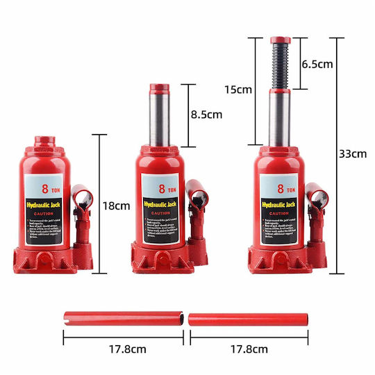 Factory Hydraulic Bottle Jack with Lifting Capacity up to 18cm and Weight Capacity up to 2.8 Tons