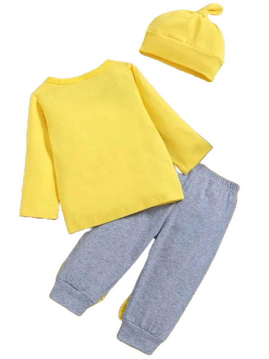 TakTakBaby Kids Sweatpants Set Yellow 3pcs