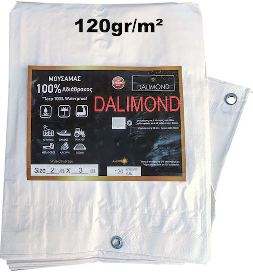 Dalimond Plw120 Waterproof Tarpaulin 120gr/m² 4x2m. Light Type White