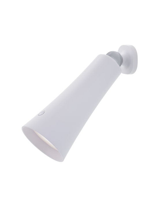 Active Jet Rechargeable LED Office Lamp with Flexible Arm in White Color