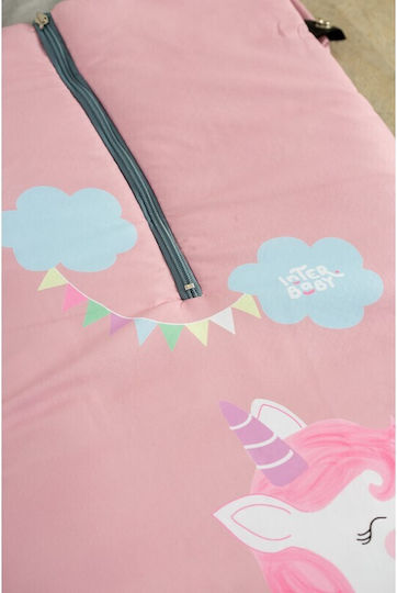 Interbaby Unicornio Universal Waterproof Stroller Footmuff with Velvet Lining 90x46cm Pink