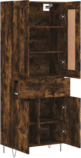 Ντουλάπα Γραφείου Ξύλινη Καφέ 69.5x34x180cm