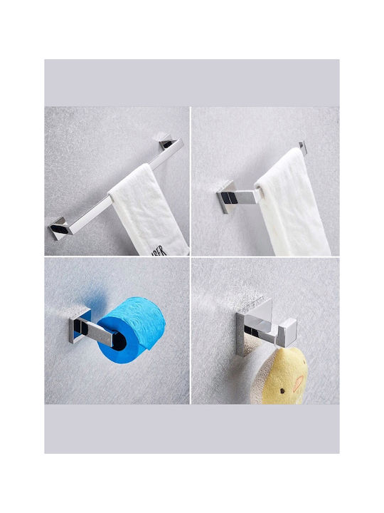 Naron Cârlig de Baie Simplu cu șuruburi ​57x5.5cm Inox Argintiu
