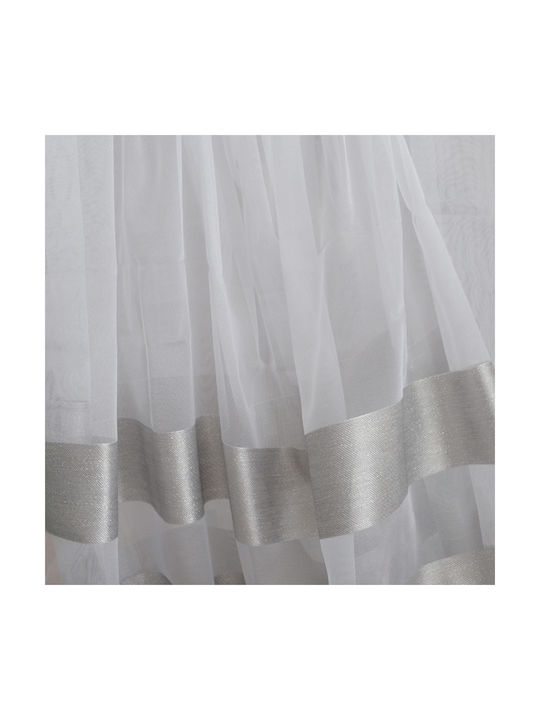 Saray Home Κουρτίνα Παραθύρου με Τρουκς Λευκή 280x140εκ.