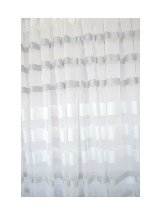 Saray Home Κουρτίνα με Τρέσα Λευκή 280x300εκ.