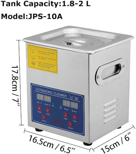 Vevor Ultrasonic Cleaner 2L Inox with Digital Timer