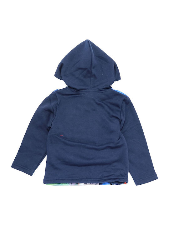 Kinder-Sweatshirt Strickjacke mit Kapuze Marineblau