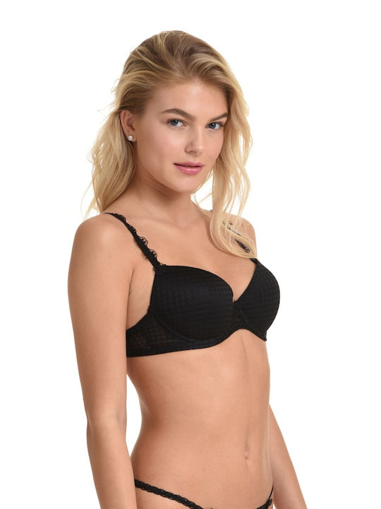 Miss Rosy Balconette Push Up Balconette Bra Underwire Black