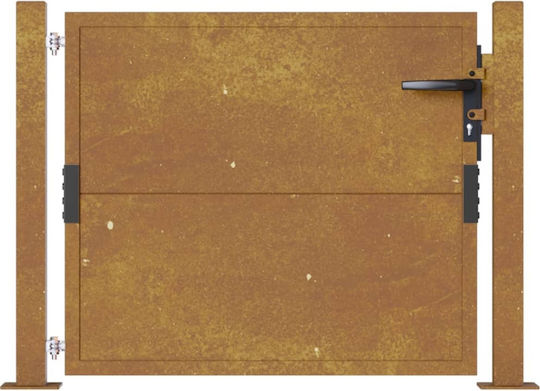 vidaXL Metal Fence Gate in Brown Color 1.05m x 80cm