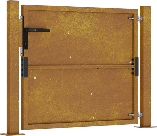vidaXL Metal Fence Gate in Brown Color 1.05m x 80cm
