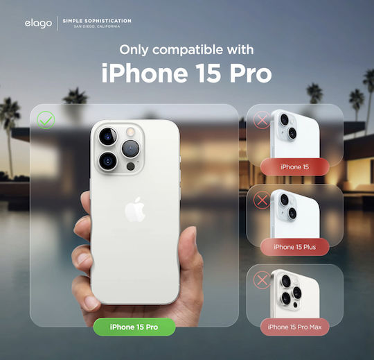 Elago Premium Liquid Back Cover Σιλικόνης Λευκό (iPhone 15 Pro)