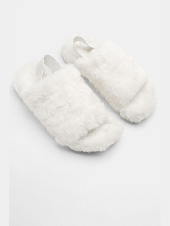 Luigi Women's Slippers with Fur White