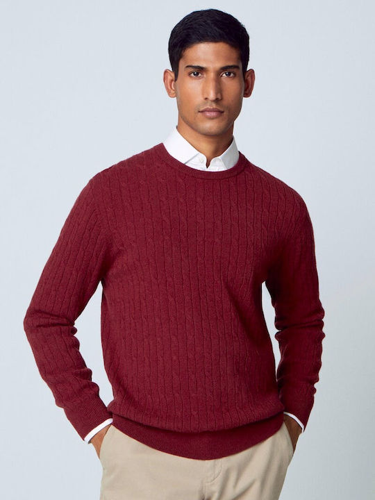 Hackett Herren Langarm-Pullover Burgundisch