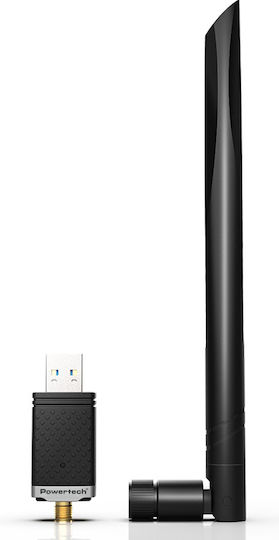 Powertech PT-1132 USB Netzwerkadapter mit Drahtloser Wi-Fi Verbindung 1300Mbps