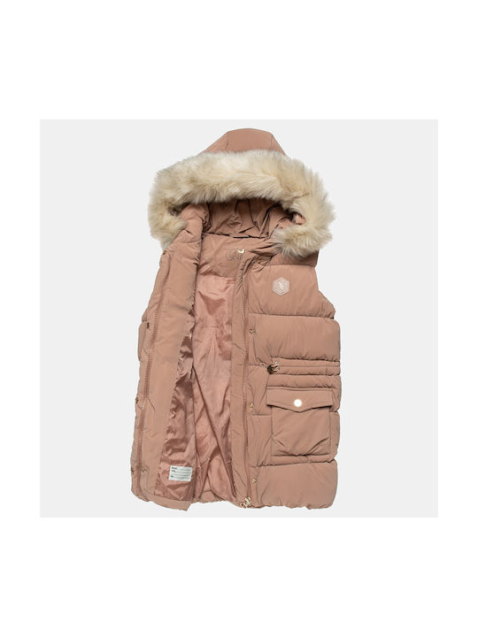 Alouette Kinderjacke Ärmellos Kurz mit Kapuze Beige