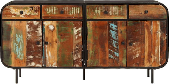 Μπουφές από Μασίφ Ξύλο & Μέταλλο Καφέ 140x35x70cm