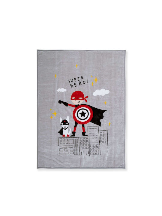 Nef-Nef Homeware Kids Velvet Blanket 160x220cm Gray