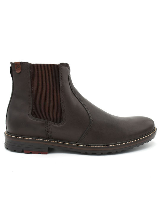 Pegada Men's Leather Chelsea Ankle Boots Brown