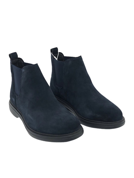 U Ottavio Leder Marineblau Chelsea Stiefeletten Wasserdicht