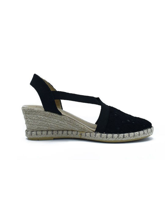 Mediterranean Mediterranea Gestrickte Damen Espadrilles Schwarze
