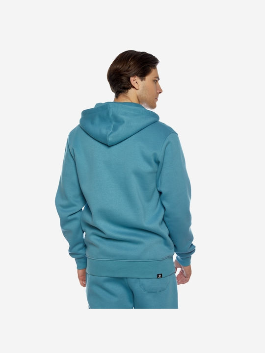 Brokers Jeans Men's Sweatshirt Jacket with Hood Blue