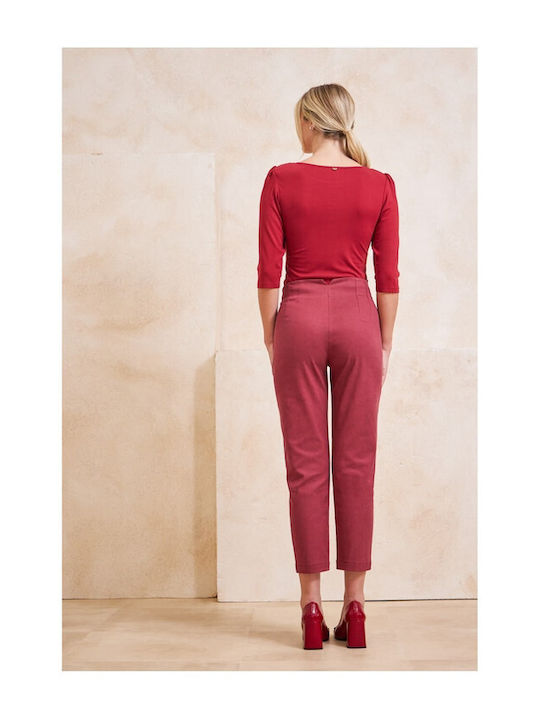 Enzzo Women's Blouse Long Sleeve Red